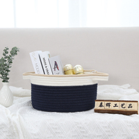 Panier en corde de coton très vendu, paniers de rangement de bureau, autres paniers de rangement et d'organisation pour la maison, panier à linge avec poignée