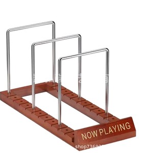 Wooden desktop <b>standing</b> vinyl <b>record</b> holder/organizer for home use. - Product Image 1