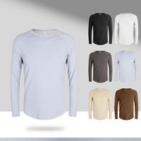 T-shirt de sport respirant et écologique à manches longues pour homme, coupe classique, en coton et élasthanne, séchage rapide, idéal pour l'entraînement et comme sous-vêtement technique.
