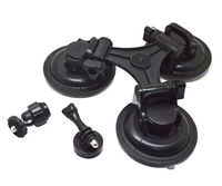 Support de caméra pour pare-brise de voiture à triple ventouse robuste avec rotule à 360 degrés pour caméra d'action, idéal pour le vlogging et la conduite