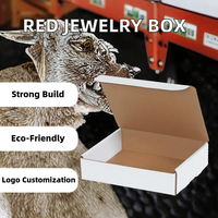 Boîte d'expédition rigide blanche biodégradable 4x4x2 pouces |   Emballage écologique avec paillettes en relief personnalisable pour l'expédition et le stockage