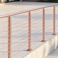 Système de garde-corps en câble en acier inoxydable moderne de luxe à montage latéral, résistant à la rouille et à l'eau, avec main courante supérieure pour hôtels, villas et appartements
