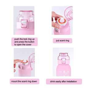 ขวดน้ำหอม 500 มล. พร้อมหลอดดูด ฝาปิดแบบป๊อปอัพ แคปซูลกลิ่นหอม ไม่มีแคลอรี่ ไม่มีน้ำตาล สีไล่ระดับ ปราศจากสาร BPA เหมาะสำหรับออกกำลังกาย กีฬา หรือเป็นของขวัญ - Product Image 4