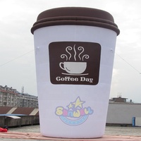 Modèle de tasse à café gonflable géante publicitaire pas cher / tasse à thé gonflable / bouteille gonflable pour la promotion