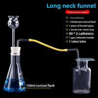 Entonnoir en verre transparent pour générateur de gaz oxygène, dioxyde de carbone, hydrogène, pour tube avec dispositifs de sécurité