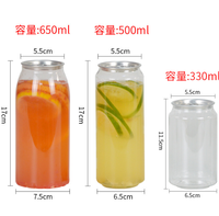 Pot de 330ml, 500ml, 650ml, produit en usine, épais, sans BPA, bouteille transparente, hermétiques, pour le lait, le thé, le jus