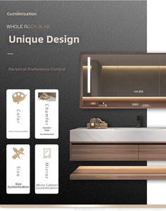 Meuble-lavabo de salle de bain multifonctionnel de luxe de haute qualité 2026 avec lavabo et miroir, design moderne, fabricant en gros - Product Image 6