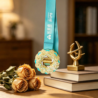 Médaille de récompense sportive 3D personnalisée en métal, gravée, plaquée or, fabriquée par le fabricant