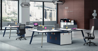 Bureau du personnel Table d'ordinateur Bureau poste de travail en forme de L avec armoire haute Bureau de direction