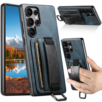 Étui de téléphone SUTENI pour Samsung S26 Ultra avec dragonne, anneau, porte-cartes et support, en similicuir lisse, compatible S25 Plus S24 S23