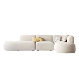 Imperial Concubine's Position L-Shaped Right Angle Corner <strong>Sofa</strong> <strong>Cream</strong> Style for Living Room Beauty Salon Homestay Hotel Lobby - Product Image 1