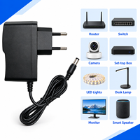 Alimentation électrique AC/DC 12V 1A 12W avec prise EU, adaptateur mural pour fournitures pour animaux de compagnie et enceintes intelligentes, personnalisation professionnelle