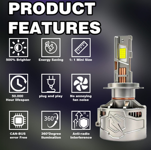 X3 400W 40000LM Led Phare De Voiture H1 H3 H7 H11 <span class=keywords><strong>HB3</strong></span> HB4 H4 6000K Pilote Externe Faisceau Haut et Bas Canbus 9 Tubes De Cuivre - Product Image 4
