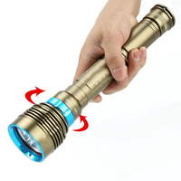 Lampe de poche de grande puissance à lumière LED, Rechargeable, en alliage d'aluminium, L2, torche pour plongée sous-marine profonde