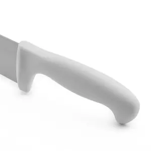 Couteau de boucher/chef à lame droite en acier inoxydable poli au laser de 8 pouces, manche en plastique, ambidextre, durable, multi-usages - Product Image 3