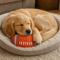 Jouet de football pour chien en latex qui couine, 2 tailles (petit et grand), jouet à mâcher en forme de ballon de rugby pour la dentition des chiots et chiens de taille moyenne à grande