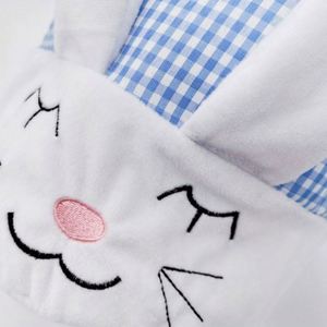 2026 <b>Basket</b> Plush <b>Baskets</b> With Bunny Ear Cute Rabbit Plaid Large <b>Easter</b> Bucket - Product Image 4
