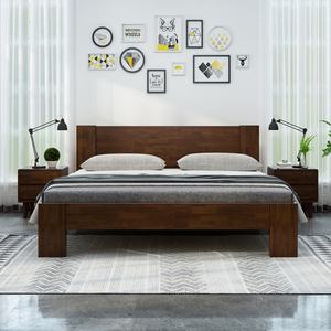 Lit en bois dur Nodric, style moderne, meubles de chambre à coucher, sélection de couleurs et de tailles, lits en bois - Product Image 4