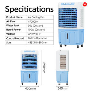 Capacité d'eau 30L maison prix <span class=keywords><strong>le</strong></span> plus bas Portable évaporatif chambre refroidisseur d'air 220V bas prix industriel <span class=keywords><strong>grand</strong></span> sol debout - Product Image 6