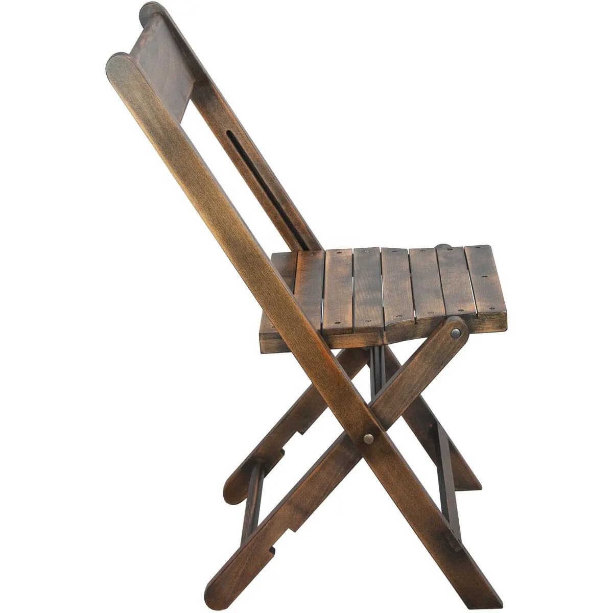 Cadeiras dobráveis de madeira, cadeiras antigas de casamento, jardim ao ar livre
