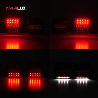 DC 12v 24 Volts Universel 20 Leds carré Ambre Rouge Sans Fil Remorque Camion Lumières Rechargeable Led Magnétique Camion Led Feux Arrière