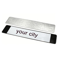 Plaque d'immatriculation de voiture en aluminium de haute qualité, conforme aux normes européennes, film réfléchissant, bordure gaufrée, plaque personnalisée