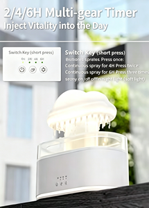 Wholesale 500ml <strong>Cloud</strong> Rain Humidifier <strong>Raindrop</strong> Aroma <strong>Diffuser</strong> Mushroom Lamp 7 LED Color Light Timer Home Bedroom OEM Gift Use - Product Image 4