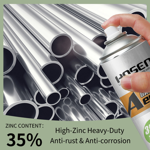 Peinture aérosol de galvanisation à froid riche en zinc avec 35 % de zinc, revêtement protecteur métallique antirouille et anticorrosion - Product Image 1