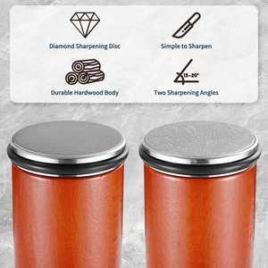 เครื่องลับคมมีดแบบตรงพร้อมแผ่นเพชรหลายขนาดสำหรับเหล็กกล้าไร้สนิมทุกความแข็ง  ด้ามไม้บีช ลูกกลิ้งแบบใช้มือ - Product Image 3