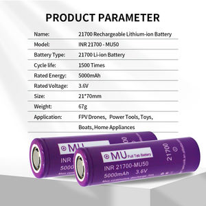 Baterai <span class=keywords><strong>Lithium</strong></span> Korea Baru <span class=keywords><strong>2025</strong></span> INR21700-MU50 Baterai <span class=keywords><strong>Ion</strong></span> <span class=keywords><strong>Lithium</strong></span> Isi Ulang 5000mAh 3.7V 500-1000 Siklus Baterai Mobil Listrik - Product Image 5