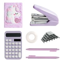 Juego de cuaderno de dibujos animados A5 personalizado al por mayor con calculadora electrónica y bolígrafo nueva colección de papelería