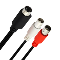 Cable adaptador divisor Y de 4 pines Mini DIN personalizado de fábrica Mini DIN S-Video macho a 2BNC hembra Cable de alimentación