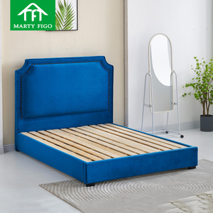 Lits matelas d'hôtel OEM king size 5 étoiles base fondation plate-forme à lattes en bois massif tête de lit en bois dur cadre de lit rembourré - Product Image 1