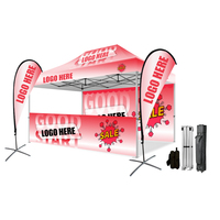 Gazebo pliable 3x4,5m pour l'extérieur, impression personnalisée, toit imperméable, protection UV, ignifuge, pour salons professionnels et événements sportifs