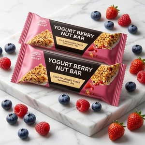 Barre protéinée aux fruits rouges, amandes et graines <span class=keywords><strong>de</strong></span> quinoa, barre énergétique faible en glucides pour adultes - Product Image 1