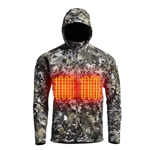 Hunting Jacket Battery Heating Windproof Customized Camo Jacket Water Resistant for Hunting