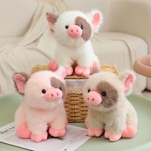 Jouets en peluche de porcelet en gros, jouets en peluche de porc blanc moelleux, <span class=keywords><strong>mini</strong></span> porc à tasses à thé tacheté, jouets en peluche doux, logo personnalisé brodé - Product Image 5