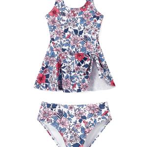 ชุดบิกินี่ลายดอกไม้แบบสั่งทำพิเศษสำหรับครอบครัว ชุดแทนกินี่สีสันตัดกัน กางเกงว่ายน้ำ 6 ชิ้น ชุดชายหาดสำหรับทั้งครอบครัว - Product Image 3