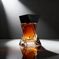Flacon de parfum en verre de luxe de 75 ml, nouveau design, emballage transparent, flacon de parfum pour homme, flacon vaporisateur de parfum