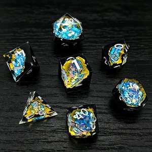 Set di Dadi in Resina Dorata a Profilo Multiangolare per 3 Giocatori, 1 Pezzo, in Busta OPP, per Giochi di Ruolo da Tavolo Cthulhu Mythos - Product Image 1