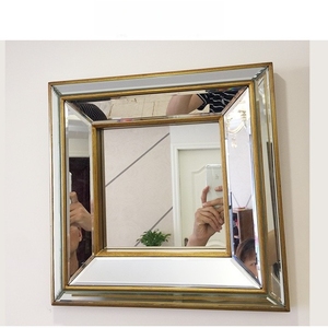 <span class=keywords><strong>Espejo</strong></span> de Pared Decorativo Grande con Marco Cuadrado de PU, Estilo <span class=keywords><strong>Vintage</strong></span>, Marca Evelyn, para el Hogar - Product Image 1
