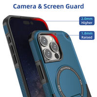 Coque de téléphone antichoc en TPU et PC pour iPhone 15 16 Pro Max, support magnétique pour téléphone, coque anti-chute, accessoire compatible
