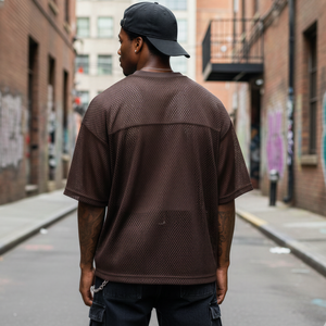 Camiseta Deportiva de Malla para Hombre, Estilo Holgado y Corto, con Estampado, 260 g/m², Moda Fútbol, Venta al Por Mayor del Fabricante TKAN488 - Product Image 3