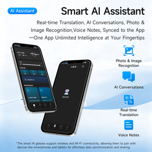 แว่นตาอัจฉริยะ AI กล้องแปล<span class=keywords><strong>ภาษา</strong></span>แบบเรียลไทม์ รองรับหลาย<span class=keywords><strong>ภาษา</strong></span> ความละเอียด 8MP สำหรับผู้ช่วยสั่งงานด้วยเสียง BLE 5.3 สำหรับการโทรและเล่นเพลง - Product Image 5