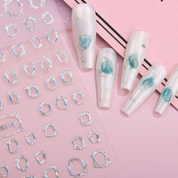 Nouvelle conception créative, paillettes, motifs variés, technologie laser Aurora, plastique écologique, autocollants pour ongles d'été auto-adhésifs