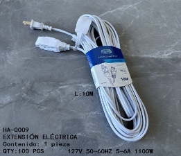 Cable de Extensión de 10 Metros, 127V, 50-60Hz, 5-6A, 1100W, para Uso Doméstico en Interiores, Flexible y Duradero - Product Image 3
