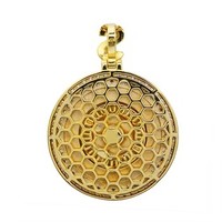 Pendentif de casino en émail noir et rouge, bijoux de mode, logo personnalisé, plaqué rhodium et or 14 carats, pendentif roue de roulette