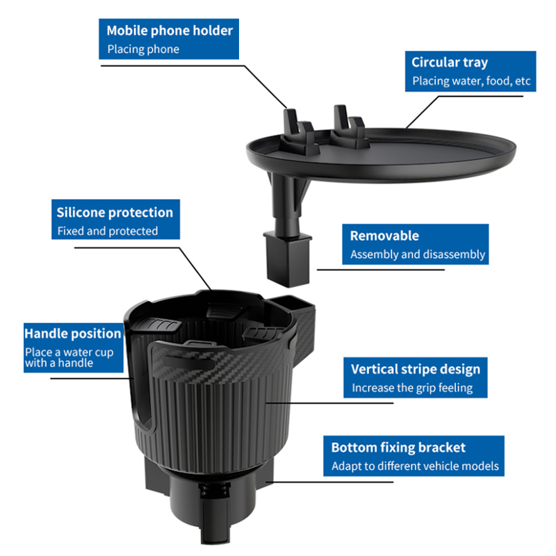 HB Car Cup Holder Tray - Universal Car Organizer Travel Accessories by Guangzhou Hongbao