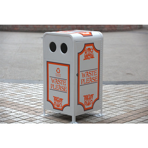 Ngoài Trời Xã Thương Mại Sắt Tái Chế Thùng Rác Sơn Thép Thùng Rác Container Thùng Rác Có Thể Công Viên Đường Phố Kim Loại Chất Thải Bin Đứng - Product Image 3