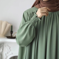 Abaya personnalisée de qualité supérieure en tissu Nida, couleur unie, avec volants, pour femmes musulmanes, fabricants en gros de vêtements islamiques, Abaya pour Ramadan et Eid
